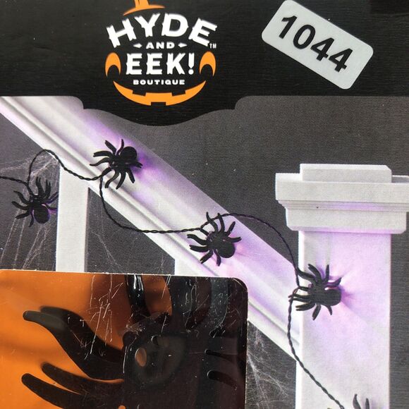 10 ct LED Black Metal Spider Halloween String Lights Purple - Hyde & EEK W/Timer - Picture 10 of 10